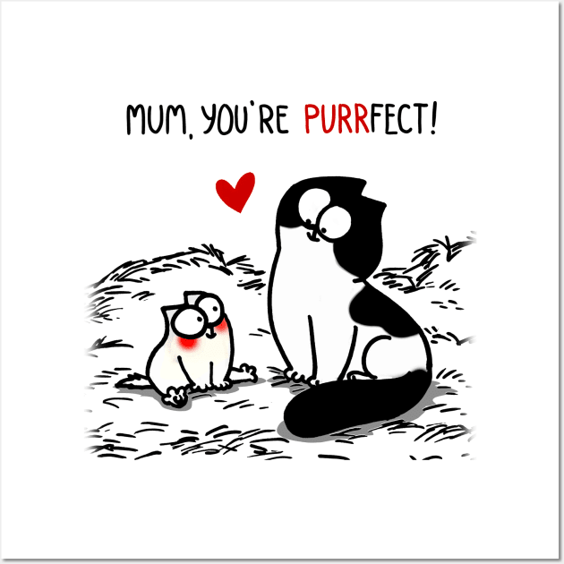 Mum You Are Purrfect Simons Cat, For Men Simons Cat You Purrfect Mommy Wall Art by devanpm